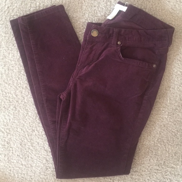 Life In Progress - Purple Velvet Skinny Pants - Picture 4 of 4